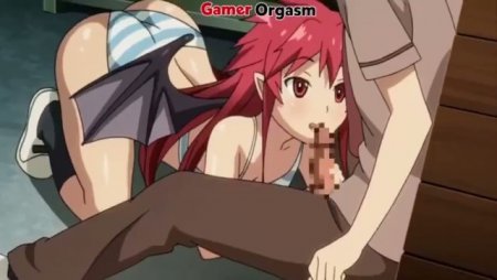 Хентай телочка игриво задрала юбочку пока сосала