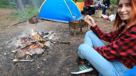 Наташка бухнула на природе и наконец то дала